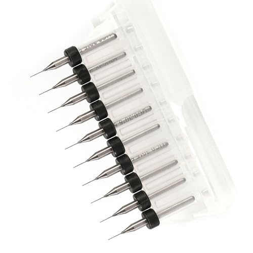 Spacnana 10pcs Zementierte Carbid-Bohrer-Bits für die Überarbeitung von Leiterplatten, Kleine und Reibungslose Ablagerungsraum, Hochwertige Materialien (0,3 mm) von Spacnana