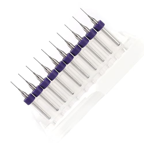 Spacnana 10pcs Zementierte Carbid-Bohrer-Bits für die Überarbeitung von Leiterplatten, Kleine und Reibungslose Ablagerungsraum, Hochwertige Materialien (0,5 mm) von Spacnana