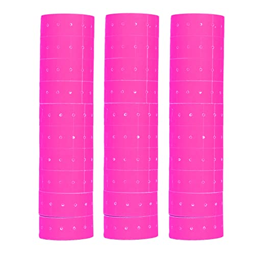 Spacnana 15000 PCS Single -Row -Preis -Tool -Tool -Etikett mit Doppelt Roten Leitungspreisetikett, 21x12mm groß, Schnelltinten Trocknen, 3 Röhrchen (Rosenrot) von Spacnana