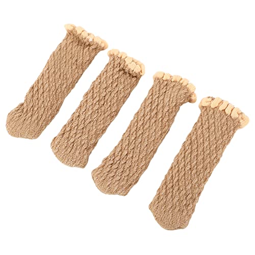 Spacnana 20pcs Gestrickte Tischstuhl Beinbodenschützer Abdeckungen Möbelbein Socken, Eingedickte Stuhlabdeckungen Zum Verhindern von Möbeln, Kratzen von Möbeln, 7-18 cm (Elegante Holzfarbe) von Spacnana