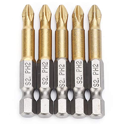 Spacnana 5pcs PH2 Cross Head Bit Set 1/4 Zoll Hex Shank 50mm Stahlbitzubehör für Elektrische Bohrer von Spacnana
