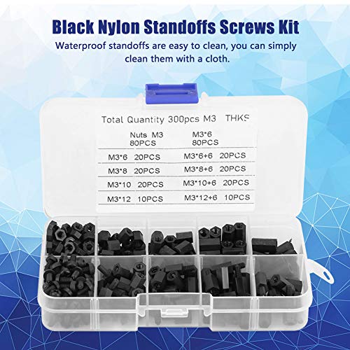 Spacnana 75G 300pcs M3 Nylon-Abstandsschrauben Muttern Sortiment Kit, Stabil, Isolierung und Langlebige, Unterschiedliche Größen für Verschiedene Zwecke, Männliche Weibliche Konflikte Leicht zu Spacnana 75G 300pcs M3 Nylon-Abstandsschrauben Muttern Sortiment Kit, Stabil, Isolierung und Langlebige, Unterschiedliche Größen für Verschiedene Zwecke, Männliche Weibliche Konflikte Leicht zu von Spacnana