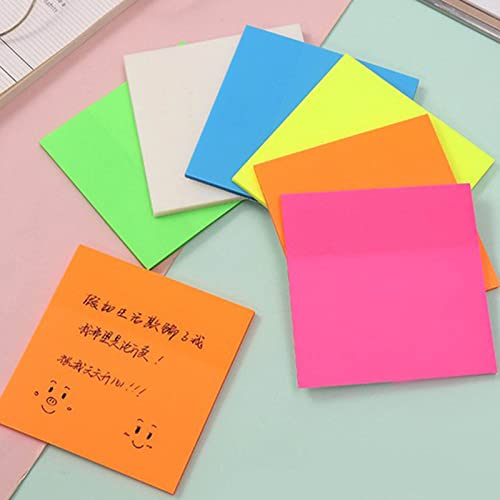 Spacnana Durchscheinende Sticky -Notizen weiß Gelb Grün Orange Blau Rotes 6 -Set von 6, Sanftes Schreiberlebnis für das Schulbüro von Spacnana