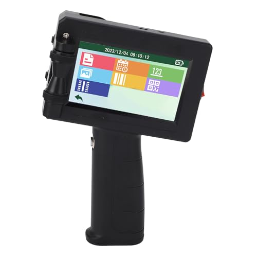 Spacnana Effizienter Druck, Tragbarer Handhelddrucker, HD -Touchscreen, Ergonomisches Design, Vielseitiger Druck, Angereicherte Erfahrung, für Datum, Zählung, Chargennummer, Seriennummer von Spacnana