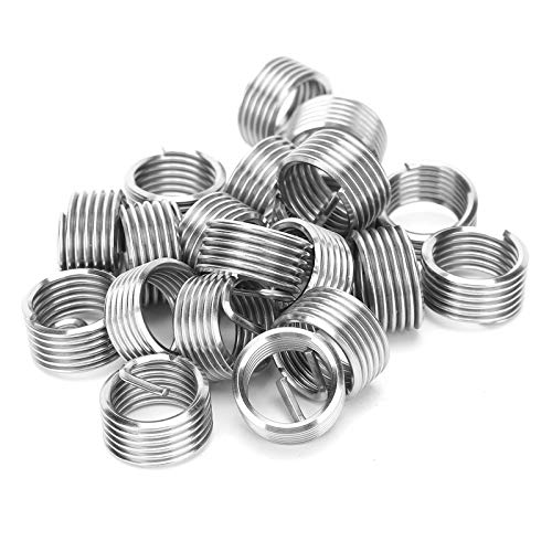 Spacnana Fadenreparaturhülsenbuchse Edelstahl -Einsatzmutter für die Gewindeweichrestaurierung M12 X 1,5, 20pcs für Hydraulische Maschinen (1D) von Spacnana