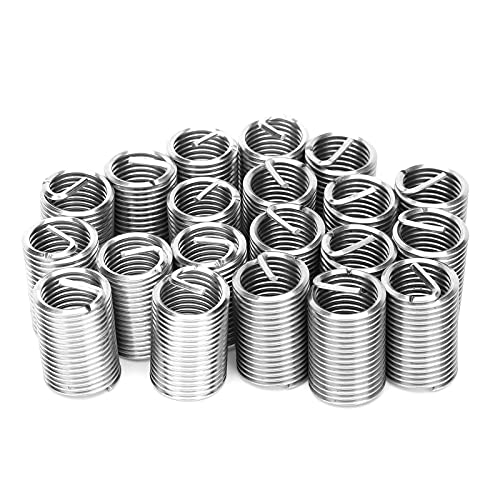 Spacnana Fadenreparaturhülsenbuchse Edelstahl -Einsatzmutter für die Gewindeweichrestaurierung M12 X 1,5, 20pcs für Hydraulische Maschinen (2.5D) von Spacnana