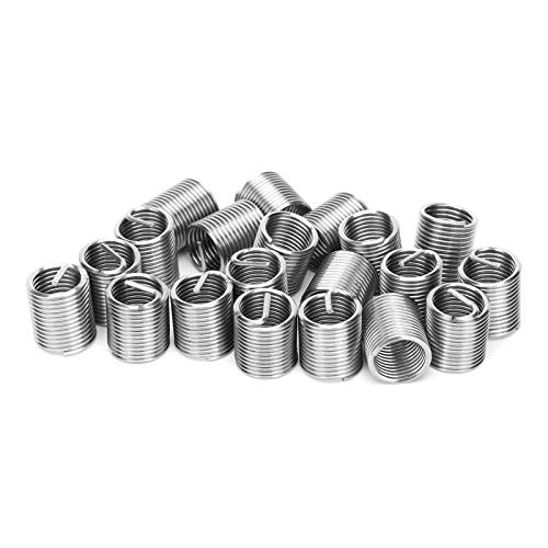 Spacnana Fadenreparaturhülsenbuchse Edelstahl -Einsatzmutter für die Gewindeweichrestaurierung M12 X 1,5, 20pcs für Hydraulische Maschinen (2D) von Spacnana