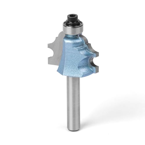 Spacnana Glattes Carbid -Router -Bit, Teflonbeschichtung, für Holzbearbeitung, Tischlerei, Kleine Runde Router Bit Edging (6,35 mm) von Spacnana