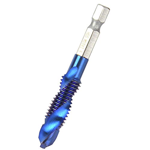 Spacnana Hex Shank Drill Universeller Griff HSS Hex Shank Bohrer für Metall, Aluminium, Eisen, mit Hohem Geschwindigkeitsstahl, Effizientem Prozess (Hochgeschwindigkeitsblau blau m10 Single) von Spacnana