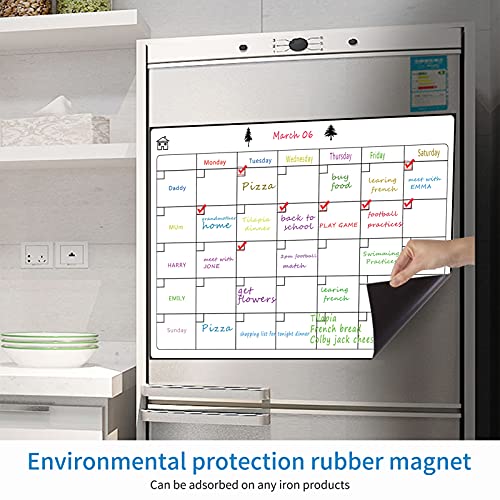 Spacnana Mehrzweckmagnetic to Do Whiteboard -Kalender für Kühlschrank mit Stiften und Radiergummi für den Täglichen Veranstalter von Zeitplan Home and Office. (WHITE #-1) von Spacnana