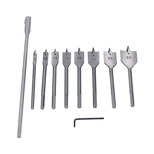 Spacnana Paddel Flat Piece Set Robus Hoher Kohlenstoffstahl 8 Größen Spatenbohrer für Holzbearbeitung, 1/4 -Zoll -Welle für Professionelle Tischler Spacnana Paddel Flat Piece Set Robus Hoher Kohlenstoffstahl 8 Größen Spatenbohrer für Holzbearbeitung, 1/4 -Zoll -Welle für Professionelle Tischler von Spacnana