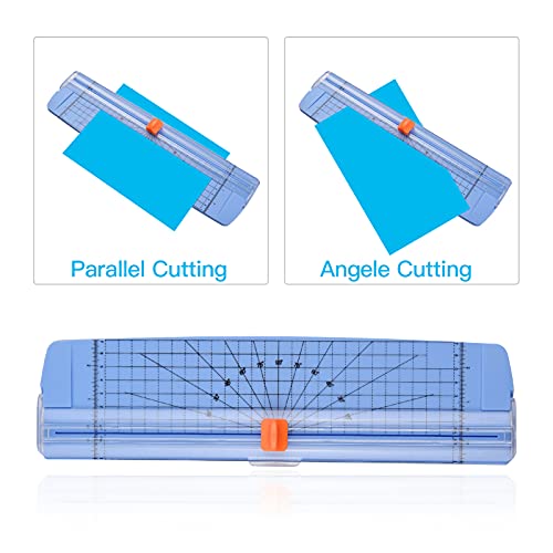 Spacnana Papierschneider Tragbarer A4 -Schnittmaschine 12 Zoll für Bastelfoto Laminiert, 8 Blätter Kapazität, Ideal für Studio, ABS Black (BLUE) von Spacnana