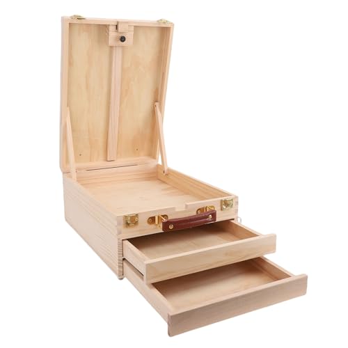 Spacnana Sketch Box Trailel, Kiefernholz -Tischplatten -Kunstwerker mit Einer 24 -Zoll -Leinwandkapazität, 2 Schubladen, Einstellbarer Neigungswinkel für Künstler Spacnana Sketch Box Trailel, Kiefernholz -Tischplatten -Kunstwerker mit Einer 24 -Zoll -Leinwandkapazität, 2 Schubladen, Einstellbarer Neigungswinkel für Künstler von Spacnana