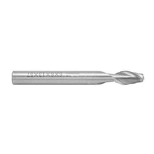 Spacnana Spiralendmühle, Hochgeschwindigkeits -Stahl 2 Flöte Gerade Shank CNC Mühlenschneider -Werkzeughardware für Acryl, Holz, Holz (6 * 6 * 13 * 57) von Spacnana
