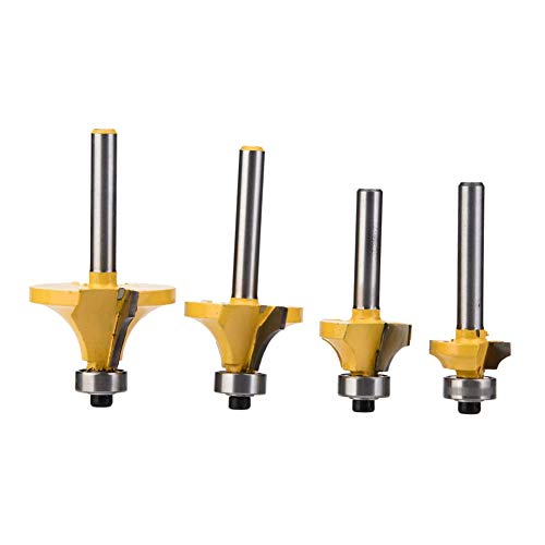Spacnana T Router Bit Bitlable 4pcs Legierung Holzbearbeitung Mahlen Randkanten -Bit -Set, Machen Sie Ihre Arbeit Effizient Zum Schlitzen, Gravur von Spacnana