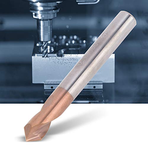 Spacnana Wolfram -Stahlfleckenbohrer mit Beschichtung, Hoher Härte und Haltbarkeit für die Mahlmaschine Drehen (D5*50 * 2T*90°) von Spacnana