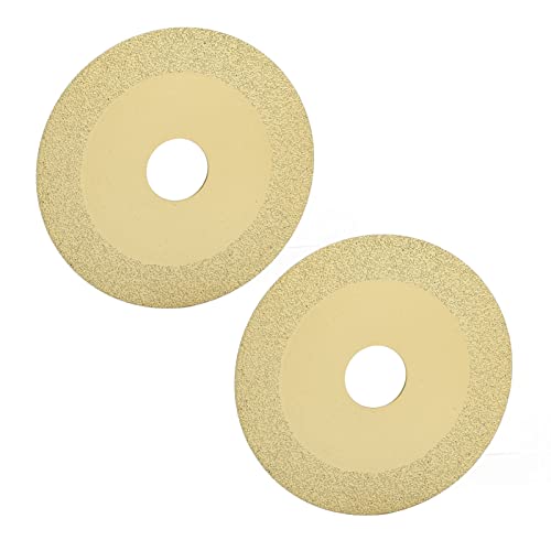 Spacnana Trennscheibe, 2 Stück, Glas-Keramik-Trennscheibe, 22 mm Innendurchmesser, 100 mm Außendurchmesser, 15 mm Sand-Sägeblatt, Champagner Gold von Spacnana
