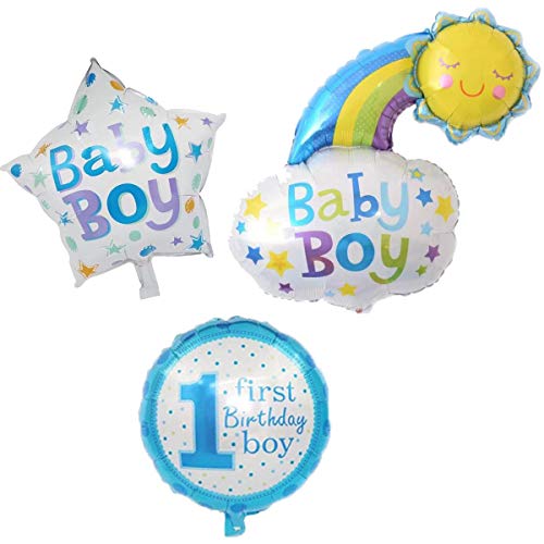 Spactz 3 Stück Folien Ballon 18 Junge oder Mädchen Neugeborenes Baby Geschlecht Enthüllen Babyparty Party Dekor Erster Geburtstag Ballons Blau von Spactz