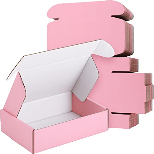 50 Stück Rosa Versandkartons Pappe Wellpappe Versandkartons 6x4x1.6 Zoll Verpackungsboxen für kleines Geschäft Kleine Rosa Box Karton Karton Karton Süßer Karton Versandtaschen für Verpackung Produkte von Spakon