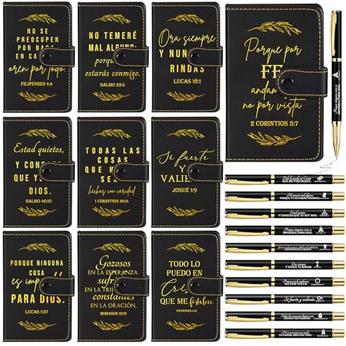 Spakon 10 Sets christliche Geschenke für Lehrer, Leder-Notizbücher, Stifte, Gebetstagebuch, Bibelstudium, Kirche, Geschenke, religiöse Schrift, Notizblock für Damen und Herren, Muttertag (Spanisches Spakon 10 Sets christliche Geschenke für Lehrer, Leder-Notizbücher, Stifte, Gebetstagebuch, Bibelstudium, Kirche, Geschenke, religiöse Schrift, Notizblock für Damen und Herren, Muttertag (Spanisches von Spakon
