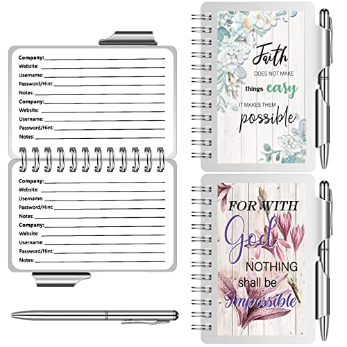 Spakon Kleines Passwort-Notizbuch, tragbar, Organizer, christliches Muster, Spiralbindung, Passworthalter mit Stift, für inspirierende Lehrer, Geschenke, Kirche, Veranstaltungen, Geschenke, 8,9 x 10,9 von Spakon