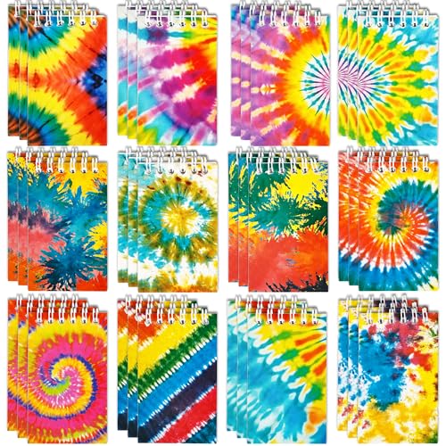 36 Pcs Mini Tie Dye Notepads Small Notebooks Coil Little Notebook Multicolor Style Spiral Notepad for Tie Dye Supplies Birthday Party Favors (Color Set 2) von Spaluck