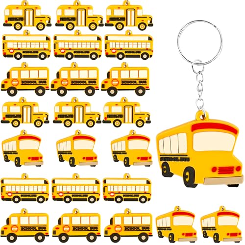 Mini-Schulbus-Schlüsselanhänger, Schulbusfahrer, hängende Schlüsselanhänger für Schulbus, Themenbedarf, Partyzubehör, Belohnungen, Schlüssel, Klassenzimmer-Dekorationen, 4 Stile, 24 Stück Mini-Schulbus-Schlüsselanhänger, Schulbusfahrer, hängende Schlüsselanhänger für Schulbus, Themenbedarf, Partyzubehör, Belohnungen, Schlüssel, Klassenzimmer-Dekorationen, 4 Stile, 24 Stück von Spaluck