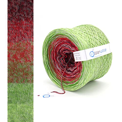 BOBBEL Sondereditionen, Farbverlaufsgarn 267g 4-fädig 1000m zum Stricken und Häkeln, Garn, Wolle, Yarn for knitting and crocheting (Weihnachtsstern 182) von SparWolle