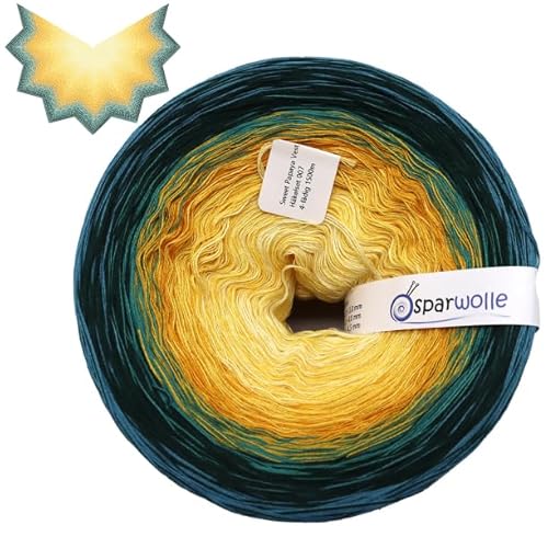 Bobbel Farbverlaufsgarn Sweet Papaya Häkelweste Set, 4-fädig, 1500m Garn, Regenbogen-Farbverlauf, mit Häkelanleitung (SP007) von SparWolle