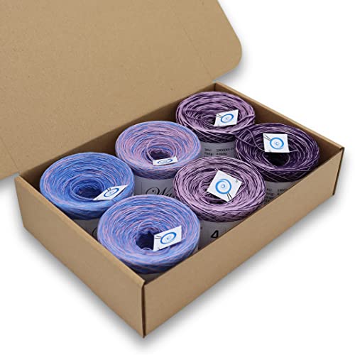 Wunderkiste 4-fädig 1.500m, (6 X 250m) 400g, BOBBEL Farbverlaufsgarn zum Stricken und Häkeln, Garn, Wolle, Yarn for knitting and crocheting (WU0089) von SparWolle