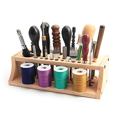 Werkzeugständer aus Holz, praktisches Zangenregal, Werkzeughalter für Bürsten, Zangen, poliertes Stangenwerkzeug (Holzfarbe) von SparY
