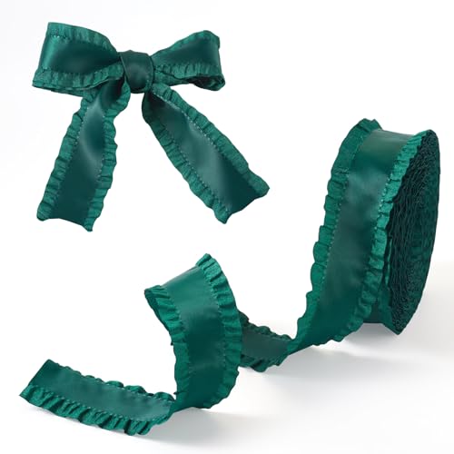Sparkeads 1 Rolle grünes Polyester-Rüschenband, 4,8 cm x 9,1 m, dünnes Band zum Verpacken, Basteln, Geschenk, Urlaub, Party, Kleidung, Heimwerkerbedarf, Dekorationen Sparkeads 1 Rolle grünes Polyester-Rüschenband, 4,8 cm x 9,1 m, dünnes Band zum Verpacken, Basteln, Geschenk, Urlaub, Party, Kleidung, Heimwerkerbedarf, Dekorationen von Sparkeads