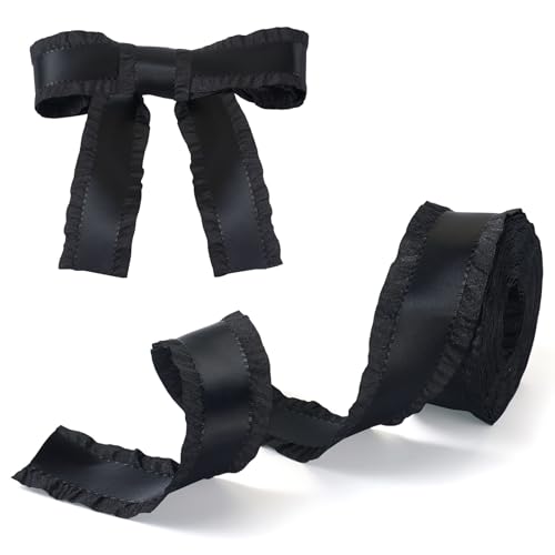 Sparkeads 1 Rolle schwarzes Polyester-Rüschenband, 4,8 cm x 9,1 m, dünnes Band zum Verpacken, Basteln, Geschenk, Urlaub, Party, Kleidung, Heimwerkerbedarf, Dekorationen Sparkeads 1 Rolle schwarzes Polyester-Rüschenband, 4,8 cm x 9,1 m, dünnes Band zum Verpacken, Basteln, Geschenk, Urlaub, Party, Kleidung, Heimwerkerbedarf, Dekorationen von Sparkeads
