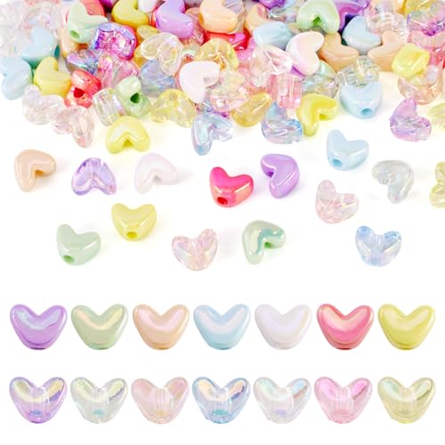 Sparkeads 112 Stück Acryl-Herzperlen, schillernde Herz-Charms, Kawaii-Liebe, ästhetische Perlen, sortiert, lose Abstandshalter, Perlen für Schmuckherstellung, Armband, Ohrringe, Anhänger Sparkeads 112 Stück Acryl-Herzperlen, schillernde Herz-Charms, Kawaii-Liebe, ästhetische Perlen, sortiert, lose Abstandshalter, Perlen für Schmuckherstellung, Armband, Ohrringe, Anhänger von Sparkeads