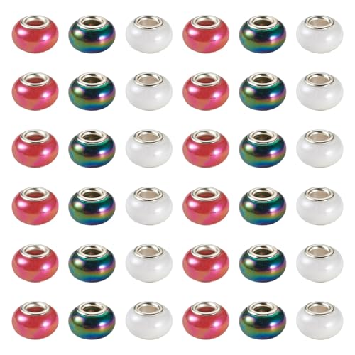 Sparkeads 150 Stück undurchsichtige europäische Perlen aus Kunstharz, Rondelle mit großem Loch, verschiedene Lampwork-Abstandshalter-Perlen, Sortiment, europäische Bastelperlen für Schmuckherstellung Sparkeads 150 Stück undurchsichtige europäische Perlen aus Kunstharz, Rondelle mit großem Loch, verschiedene Lampwork-Abstandshalter-Perlen, Sortiment, europäische Bastelperlen für Schmuckherstellung von Sparkeads