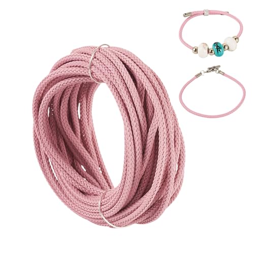 Sparkeads 16,4 m rosa böhmische runde geflochtene Schnur 9 Gauge Nylon geflochtene Drähte 3 mm bunte, leicht elastische Schnur Schmuckdraht für Schmuckherstellung DIY Freundschaftsarmband Halskette von Sparkeads