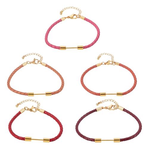 Sparkeads 182 mm 5 Stück halbe Armbandschnüre, rund, geflochtene Kunstlederschnur, Handgelenkschnur mit Verschlüssen, Perlenstange für Armbänder, DIY, Schmuck, Handwerk Sparkeads 182 mm 5 Stück halbe Armbandschnüre, rund, geflochtene Kunstlederschnur, Handgelenkschnur mit Verschlüssen, Perlenstange für Armbänder, DIY, Schmuck, Handwerk von Sparkeads