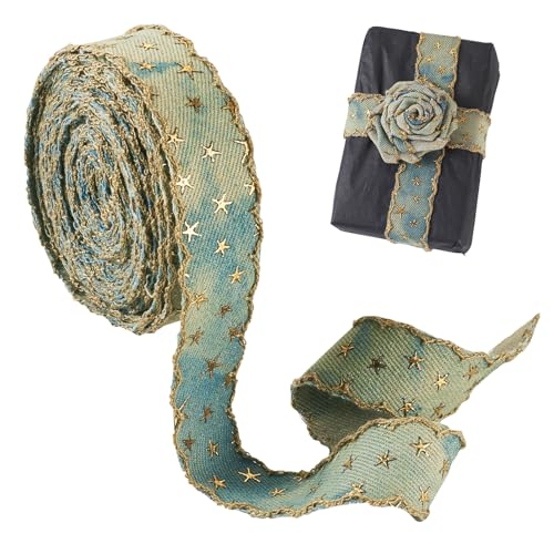 Sparkeads 2,5 cm, 4,5 m, Denim-Schleife, Blumen, Denim-Material, Schleifen, zum Basteln, Blumensträuße, Hochzeit, Babyparty, Heimkleidung, Zubehör, DIY-Dekoration (PapayaWhip) von Sparkeads