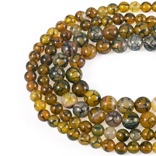 Sparkeads 2 Saiten natürliche Drachen Adern Achat Perlen 6-8 mm Runde Stein Edelstein Perlen Stränge für Do-yourself-Armband Ohrring Halskette Schmuckherstellung, Olive Sparkeads 2 Saiten natürliche Drachen Adern Achat Perlen 6-8 mm Runde Stein Edelstein Perlen Stränge für Do-yourself-Armband Ohrring Halskette Schmuckherstellung, Olive von Sparkeads