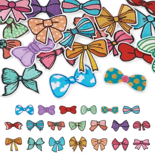 Sparkeads 20 x Schleifen-Aufnäher zum Aufbügeln, bunt, Polyester, selbstklebende Applikation, bestickt, niedliche Schleife, zum Aufnähen auf Kleidung, Hüte, Jeans, Hemd, Jacken, DIY-Zubehör Sparkeads 20 x Schleifen-Aufnäher zum Aufbügeln, bunt, Polyester, selbstklebende Applikation, bestickt, niedliche Schleife, zum Aufnähen auf Kleidung, Hüte, Jeans, Hemd, Jacken, DIY-Zubehör von Sparkeads