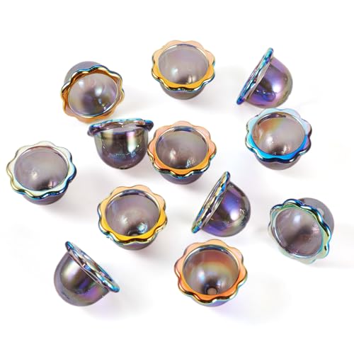 Sparkeads 30 Stück 24 mm Blumenglocken-Perlenkappen, Acrylblumenkappen, Multi-Petal, Trompete, lose Abstandshalter, Perlen für DIY-Windspiele, Ohrringe, Schmuckherstellung, Schwarz Sparkeads 30 Stück 24 mm Blumenglocken-Perlenkappen, Acrylblumenkappen, Multi-Petal, Trompete, lose Abstandshalter, Perlen für DIY-Windspiele, Ohrringe, Schmuckherstellung, Schwarz von Sparkeads
