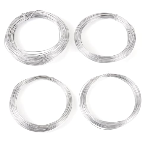 Sparkeads 4 Rollen silberner Aluminiumdraht, 16/18/20/22 Gauge, biegbarer Basteldraht für Schmuck, Modellierung, Edelstein, Metall, Spiralbindung, Blumenherstellung Sparkeads 4 Rollen silberner Aluminiumdraht, 16/18/20/22 Gauge, biegbarer Basteldraht für Schmuck, Modellierung, Edelstein, Metall, Spiralbindung, Blumenherstellung von Sparkeads