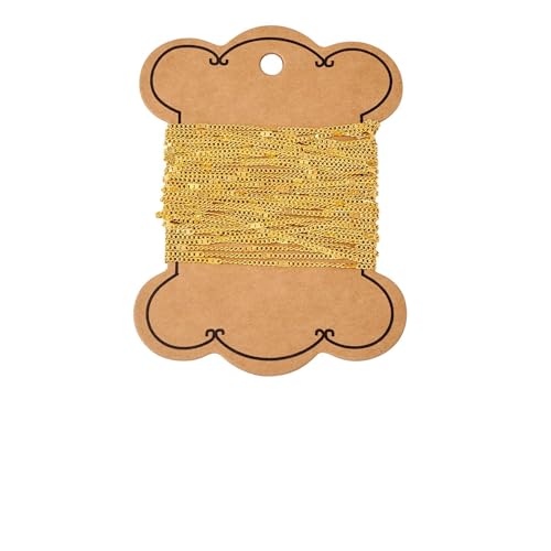 Sparkeads 5 m lange Messingkette, Schmuckkette, Halskette, gelötete Kette für Schmuckherstellung, Basteln, Taschen, Geldbörsenzubehör, goldene Gliederarmbänder für Damen, 2 x 1,5 x 0,3 mm Sparkeads 5 m lange Messingkette, Schmuckkette, Halskette, gelötete Kette für Schmuckherstellung, Basteln, Taschen, Geldbörsenzubehör, goldene Gliederarmbänder für Damen, 2 x 1,5 x 0,3 mm von Sparkeads