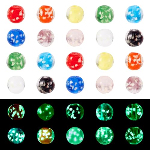 Sparkeads 50 Stück 8 mm handgefertigte leuchtende Lampwork-Perlen, runde Glaskristallperlen, leuchten im Dunkeln, für Halsketten, Ohrringe, Armbänder, DIY-Schmuckherstellung Sparkeads 50 Stück 8 mm handgefertigte leuchtende Lampwork-Perlen, runde Glaskristallperlen, leuchten im Dunkeln, für Halsketten, Ohrringe, Armbänder, DIY-Schmuckherstellung von Sparkeads