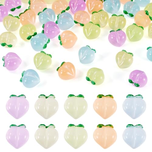 Sparkeads 50 Stück leuchtende Pfirsich-Cabochons, Pfirsich-Cabochons, niedlich, Sommer, 3D-Hawaii-Min-Fruchtperlen für Schmuckherstellung, Scrapbooking, Handy-Verzierungen, Gehäuse, Basteln Sparkeads 50 Stück leuchtende Pfirsich-Cabochons, Pfirsich-Cabochons, niedlich, Sommer, 3D-Hawaii-Min-Fruchtperlen für Schmuckherstellung, Scrapbooking, Handy-Verzierungen, Gehäuse, Basteln von Sparkeads