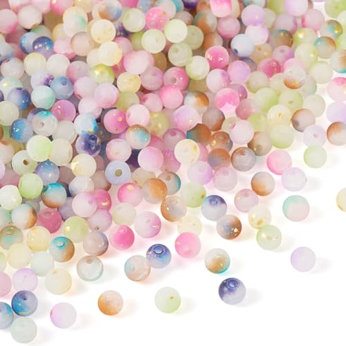 Sparkeads 540 Stück Milchglasperlen: 6 mm runde bunte Kristallperlen für Schmuckherstellung Sparkeads 540 Stück Milchglasperlen: 6 mm runde bunte Kristallperlen für Schmuckherstellung von Sparkeads