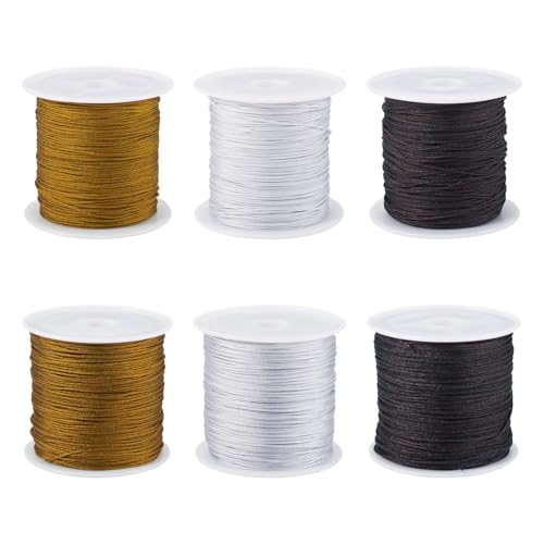 Sparkeads 6 Rollen geflochtene Nylonfäden für Perlenschnur, Schmuckschnur, chinesisches Seil für Halskette, Ohrringe, Armband, DIY, Schmuck, Basteln Sparkeads 6 Rollen geflochtene Nylonfäden für Perlenschnur, Schmuckschnur, chinesisches Seil für Halskette, Ohrringe, Armband, DIY, Schmuck, Basteln von Sparkeads