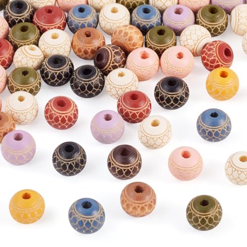 Sparkeads 60 Stück gemischte Farben Naturholzperlen 10 mm Maschenmuster runde Abstandshalter Perlen Rondelle Kugel lose Perlen für Schmuckherstellung DIY Handwerk Halskette Armband Ohrring Anhänger Sparkeads 60 Stück gemischte Farben Naturholzperlen 10 mm Maschenmuster runde Abstandshalter Perlen Rondelle Kugel lose Perlen für Schmuckherstellung DIY Handwerk Halskette Armband Ohrring Anhänger von Sparkeads
