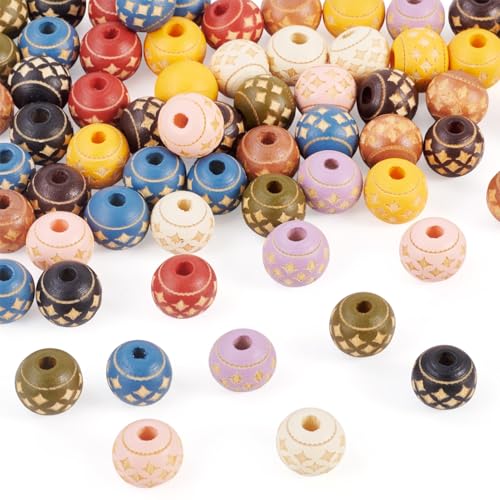 Sparkeads 60 Stück sortierte natürliche Holzperlen, 10 mm, Netzmuster, runde Abstandshalter, runde Perlen, Kugeln, lose Perlen für Schmuckherstellung, Basteln, Halsketten, Armbänder, Ohrringe Sparkeads 60 Stück sortierte natürliche Holzperlen, 10 mm, Netzmuster, runde Abstandshalter, runde Perlen, Kugeln, lose Perlen für Schmuckherstellung, Basteln, Halsketten, Armbänder, Ohrringe von Sparkeads