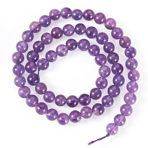 Sparkeads 61 Stück 6 mm natürliche Amethyst-Perlen, Stränge, violette Perlen, Amethyst-Schmuck für Damen, runde Abstandshalter, lose Perlen, violette Kristallperlen für Schmuckherstellung, DIY Sparkeads 61 Stück 6 mm natürliche Amethyst-Perlen, Stränge, violette Perlen, Amethyst-Schmuck für Damen, runde Abstandshalter, lose Perlen, violette Kristallperlen für Schmuckherstellung, DIY von Sparkeads